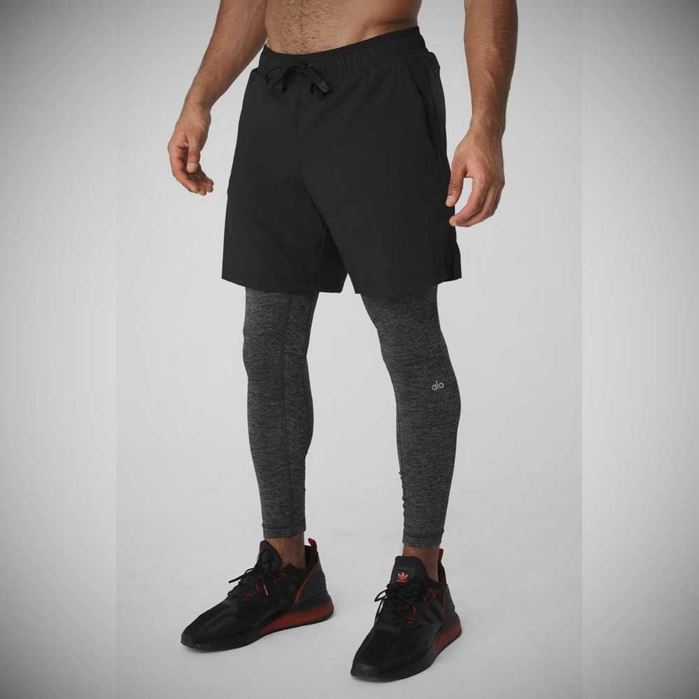 Alo Yoga Stabilität 2-In-1 Hose Herren Schwarz Dunkelgrau | KJBUAZ830