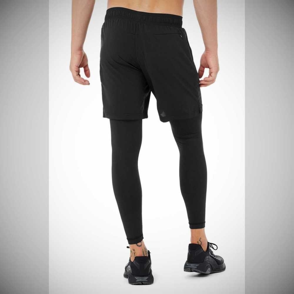 Alo Yoga Stabilität 2-In-1 Hose Herren Schwarz | UKFITC980