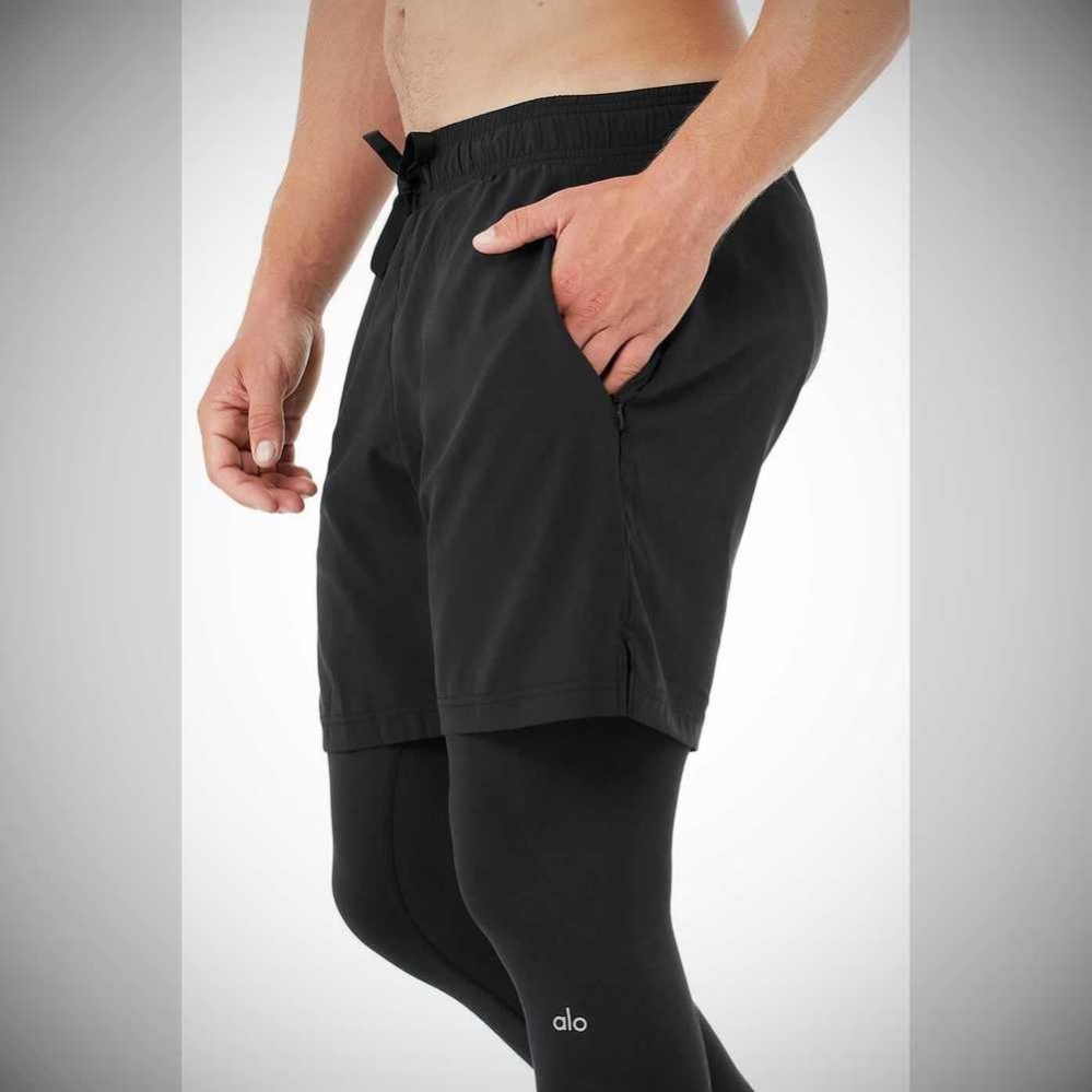 Alo Yoga Stabilität 2-In-1 Hose Herren Schwarz | UKFITC980