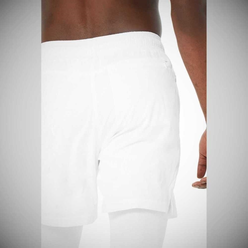 Alo Yoga Stabilität 2-In-1 Hose Herren Weiß | WHZXND492