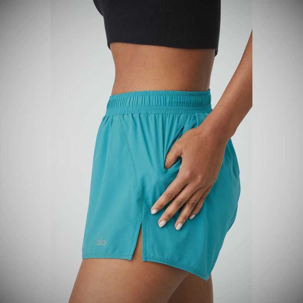 Alo Yoga Stride Kurze Hose Damen Blau | WPTEOH463