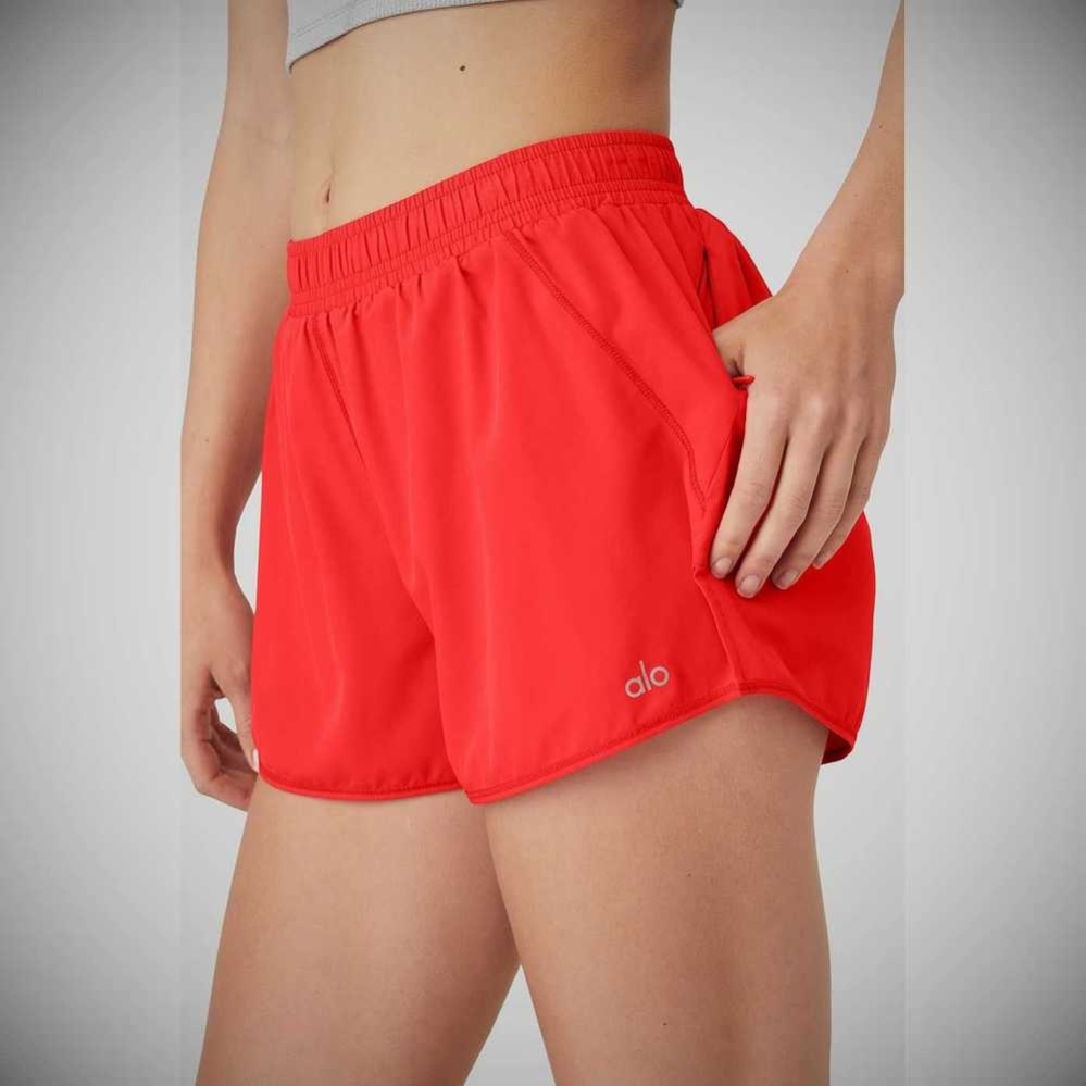 Alo Yoga Stride Kurze Hose Damen Rot | XQGHVU309