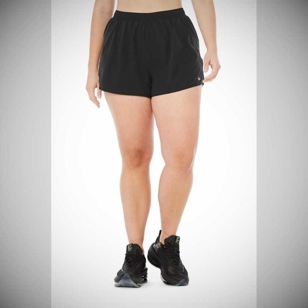 Alo Yoga Stride Kurze Hose Damen Schwarz | IBKUZN148