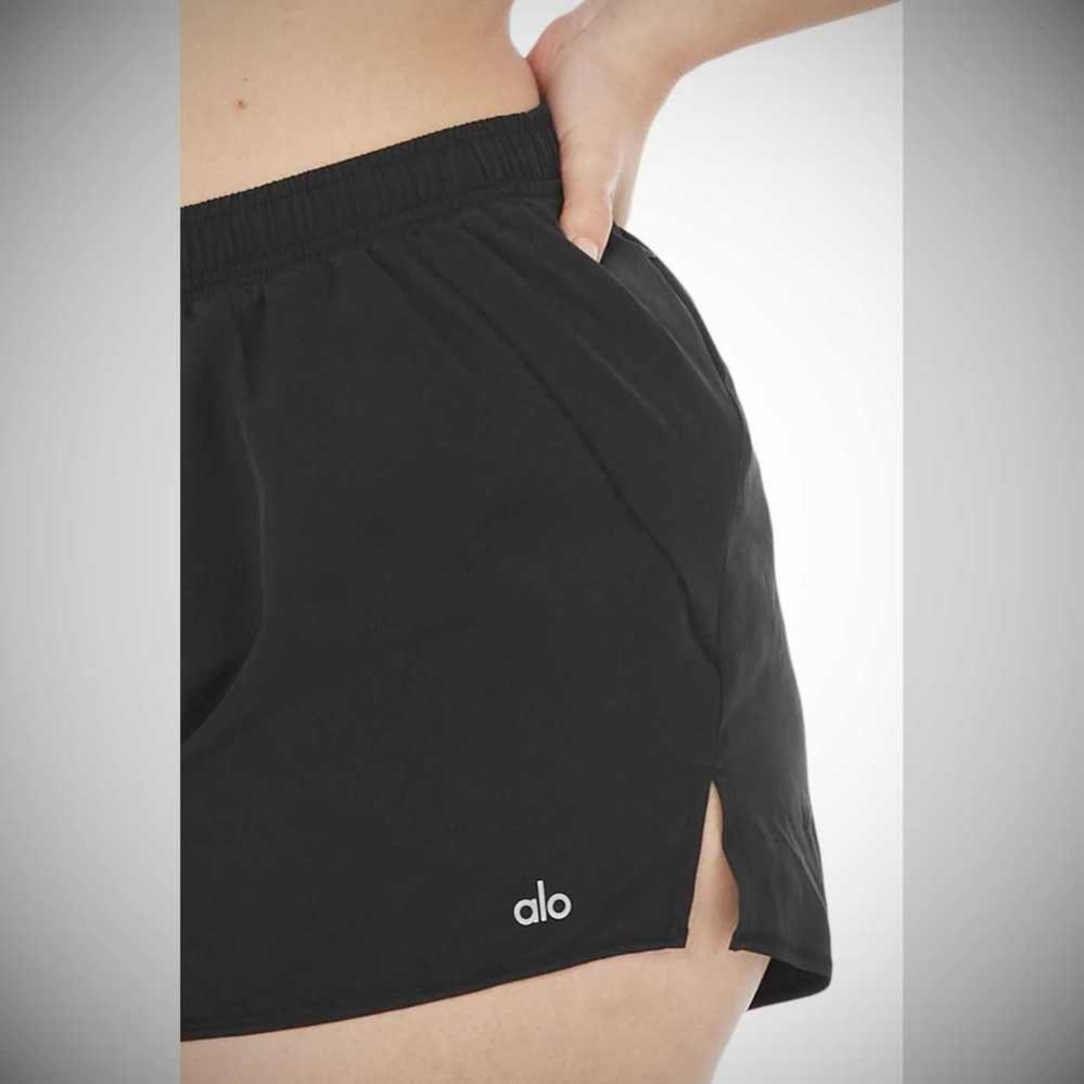 Alo Yoga Stride Kurze Hose Damen Schwarz | IBKUZN148