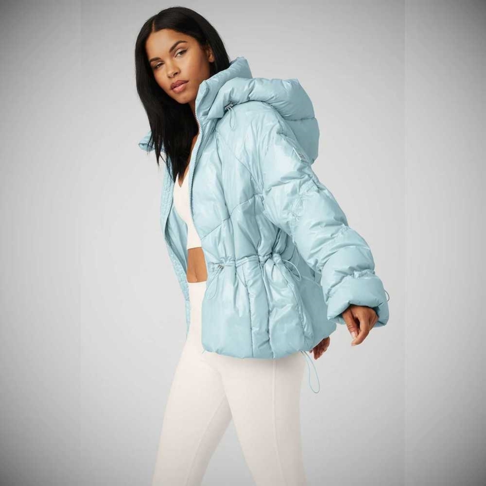 Alo Yoga Stunner Puffer Jacke Damen Blau | ENRDZF184