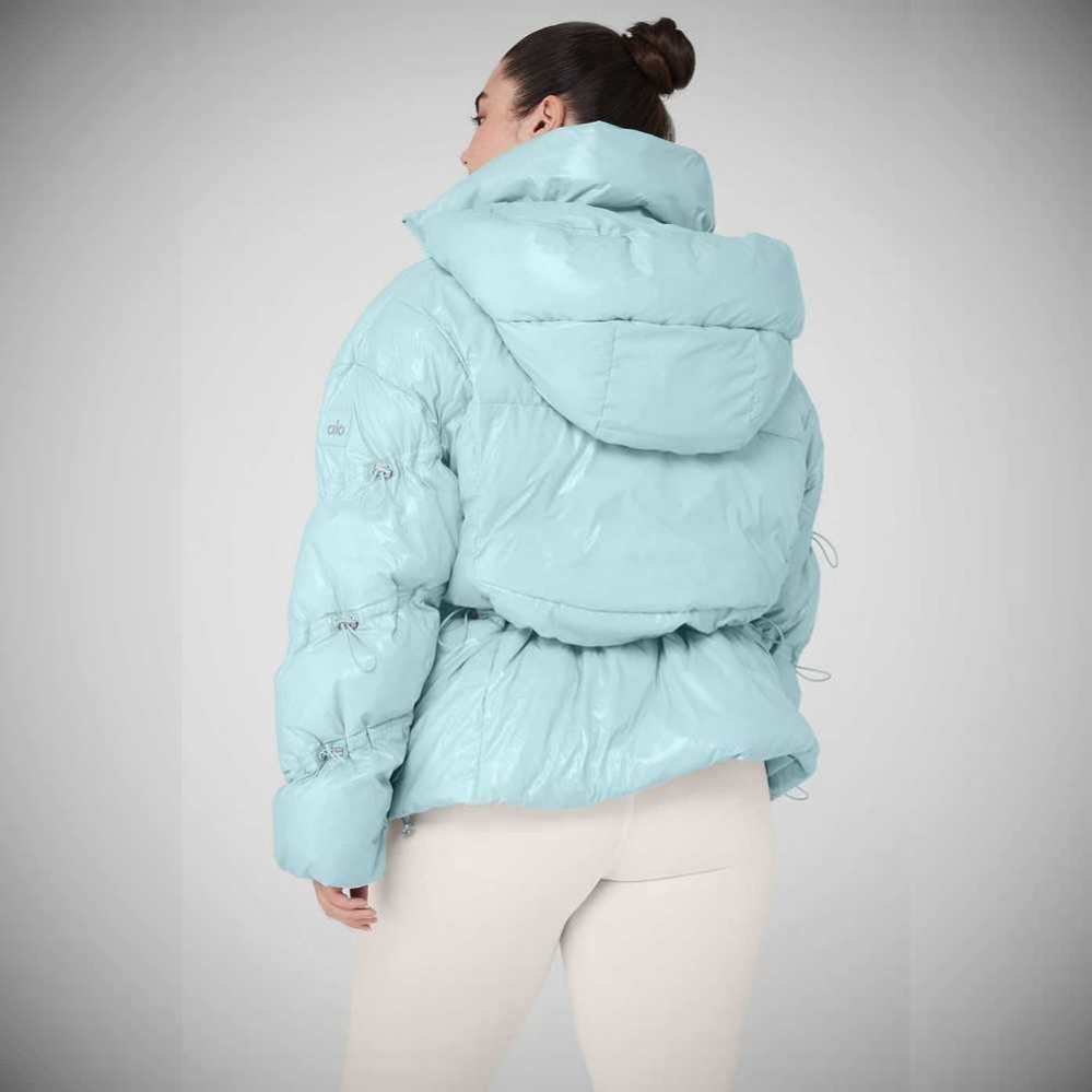 Alo Yoga Stunner Puffer Jacke Damen Blau | ENRDZF184