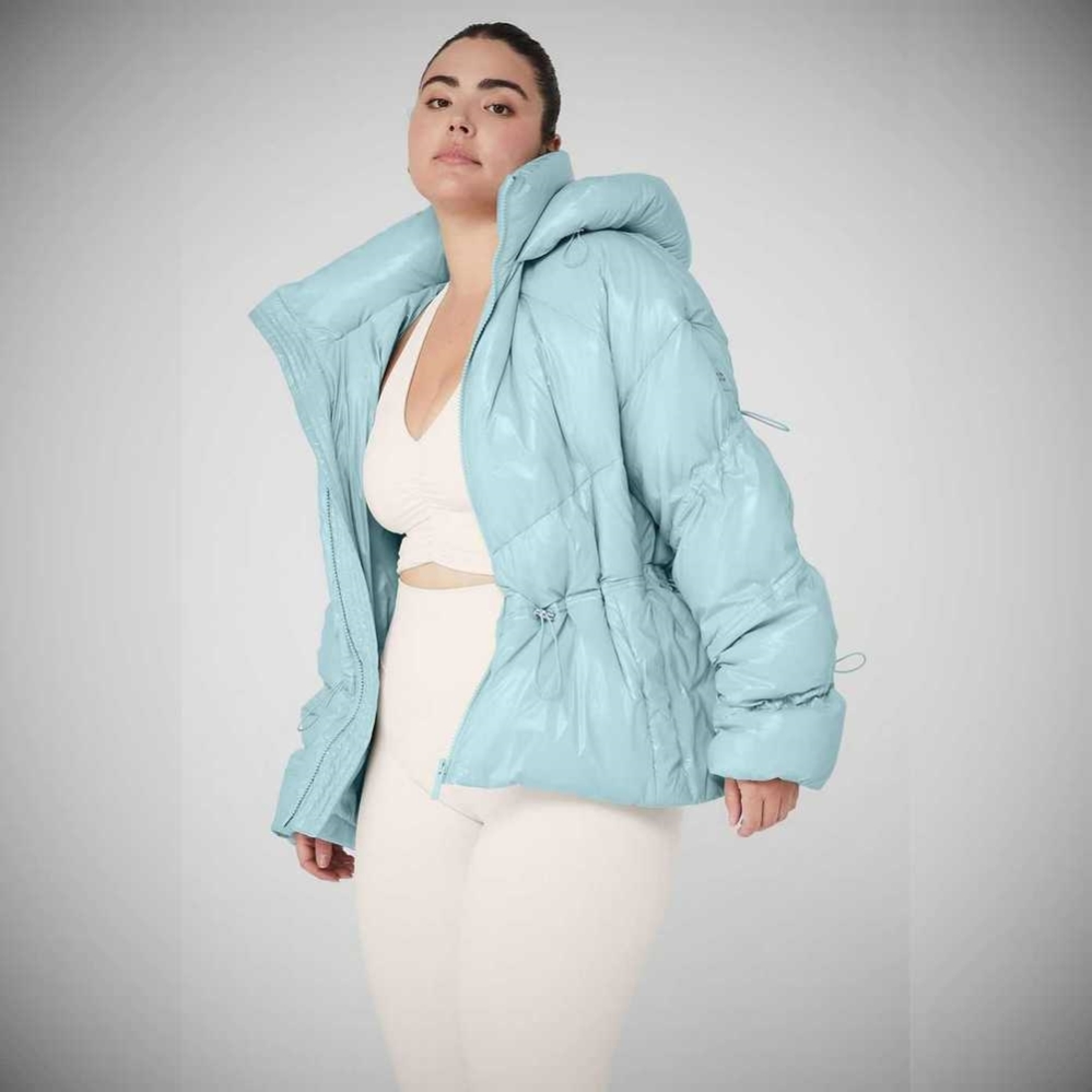 Alo Yoga Stunner Puffer Jacke Damen Blau | ENRDZF184