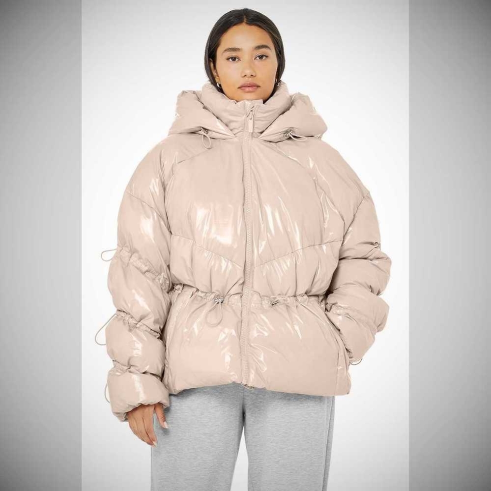 Alo Yoga Stunner Puffer Jacke Damen Grau Rosa | EDSMAC731