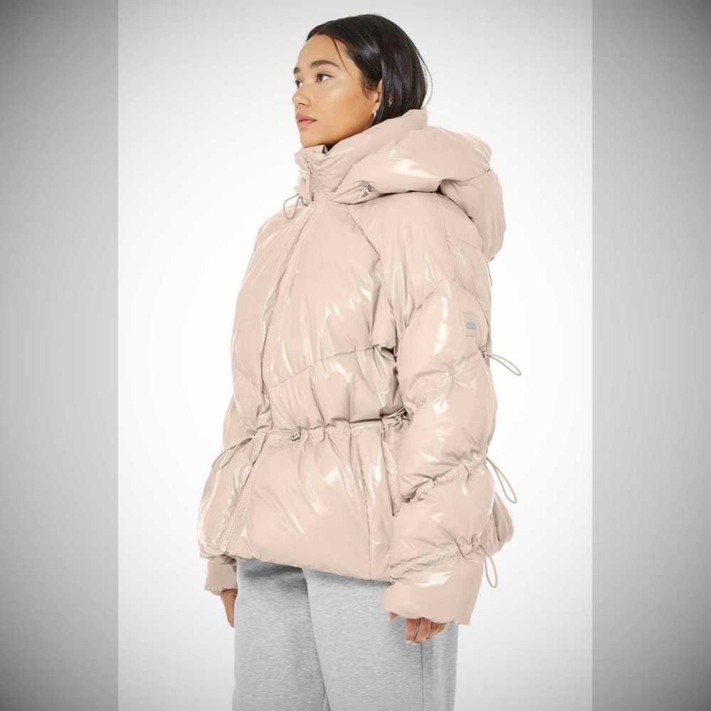 Alo Yoga Stunner Puffer Jacke Damen Grau Rosa | EDSMAC731