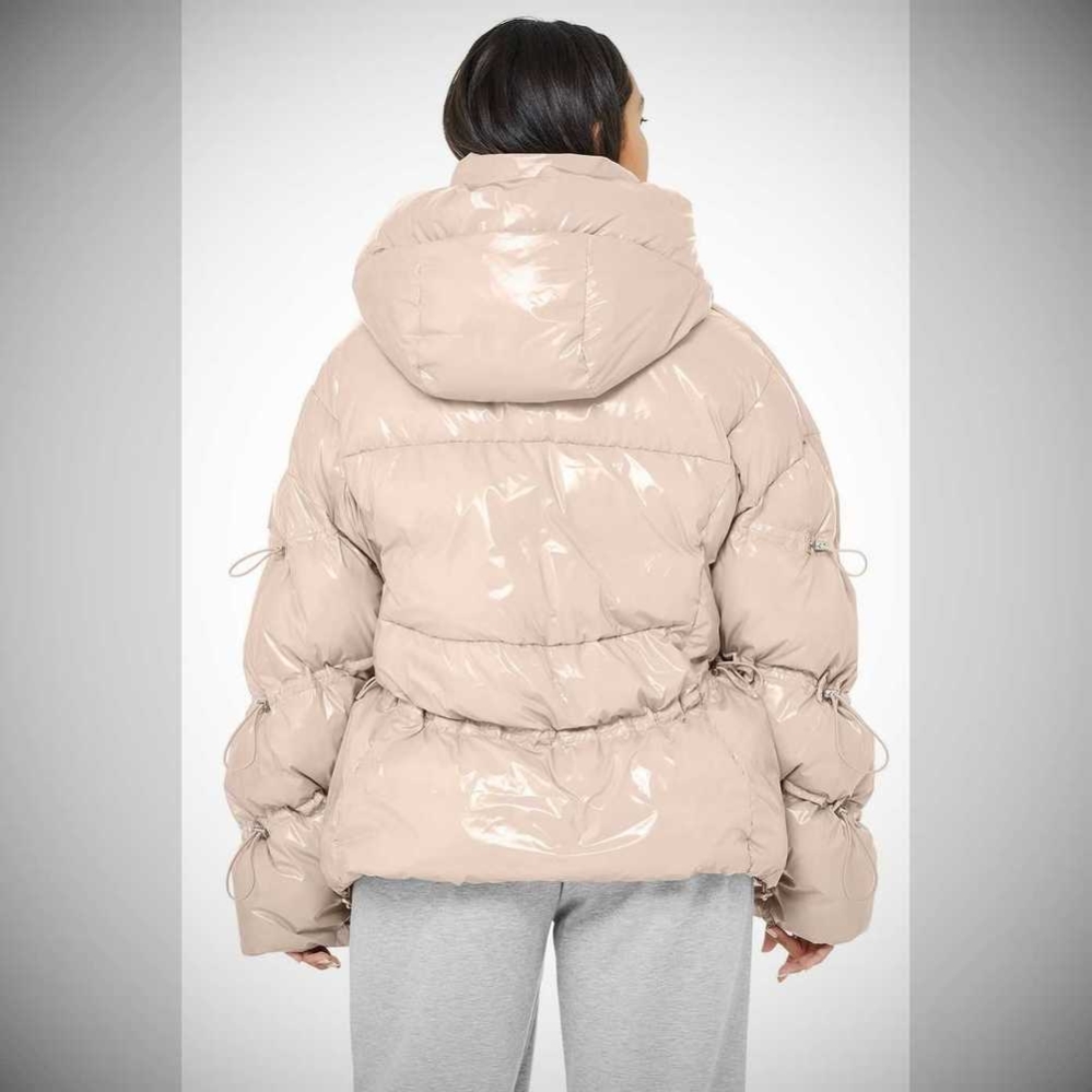 Alo Yoga Stunner Puffer Jacke Damen Grau Rosa | EDSMAC731