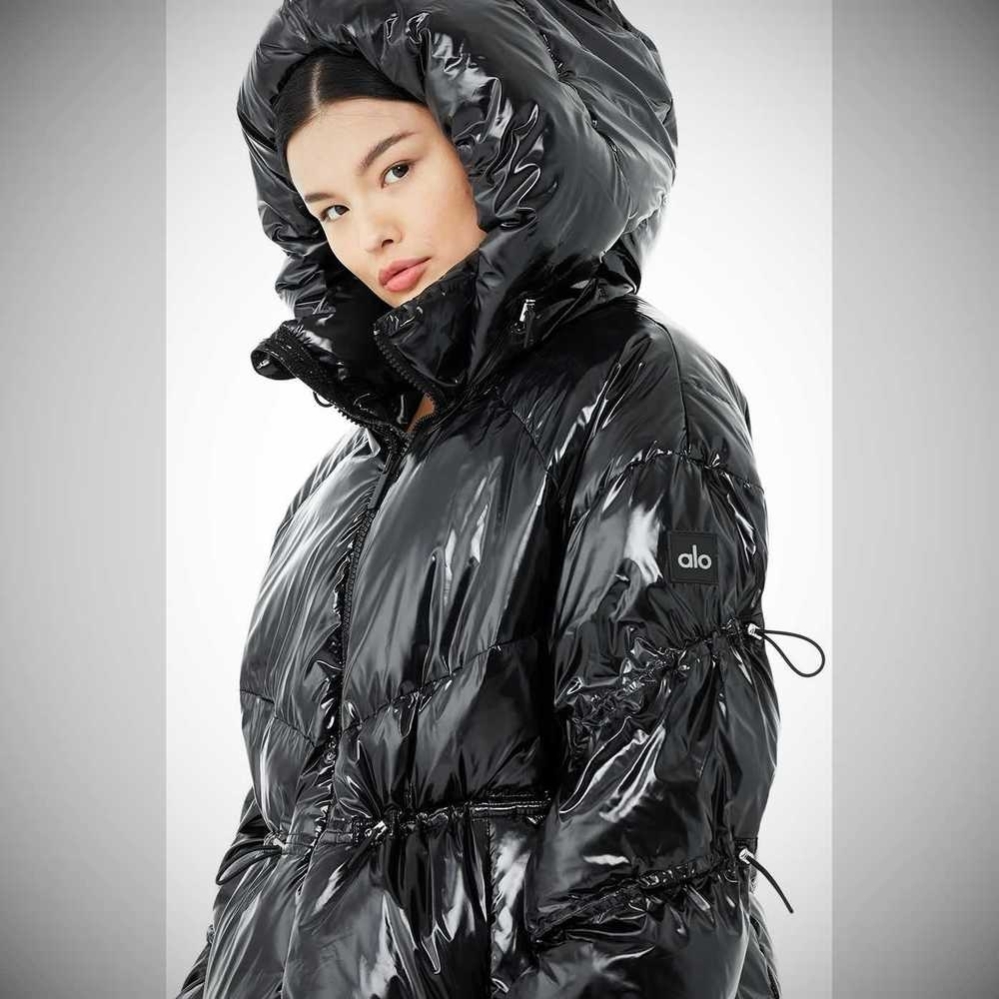 Alo Yoga Stunner Puffer Jacke Damen Schwarz | BJVYAM941