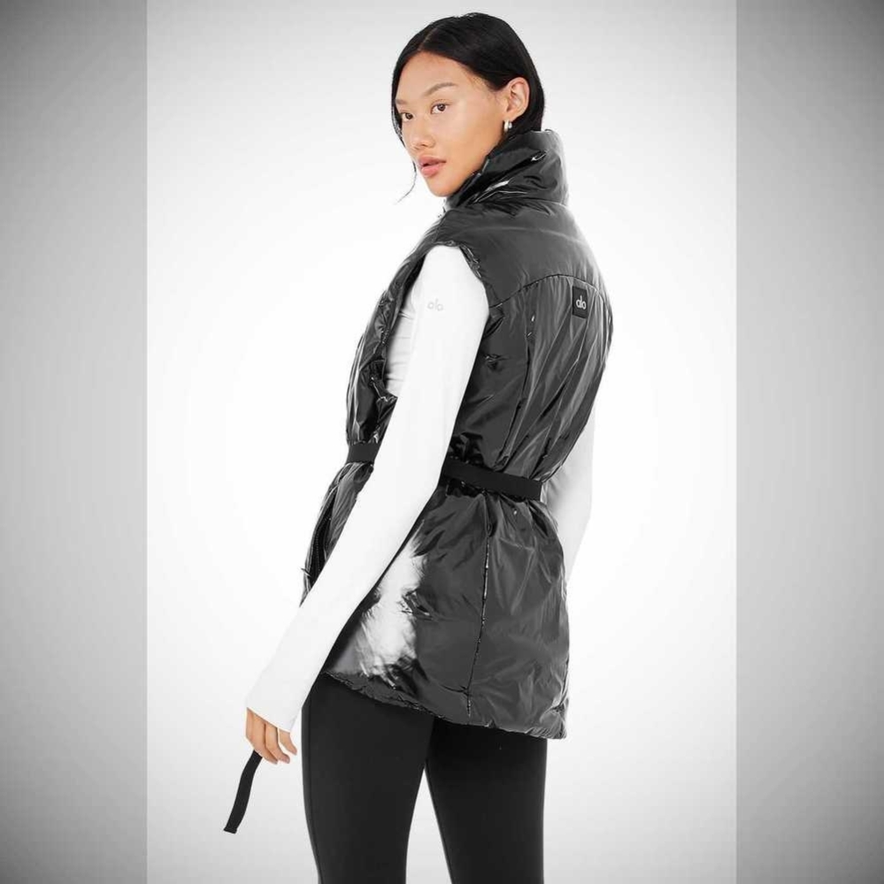 Alo Yoga Stunner Puffer Vests Damen Schwarz | ZBTFLS725