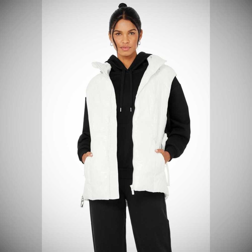 Alo Yoga Stunner Puffer Vests Damen Weiß | KZYFQH512