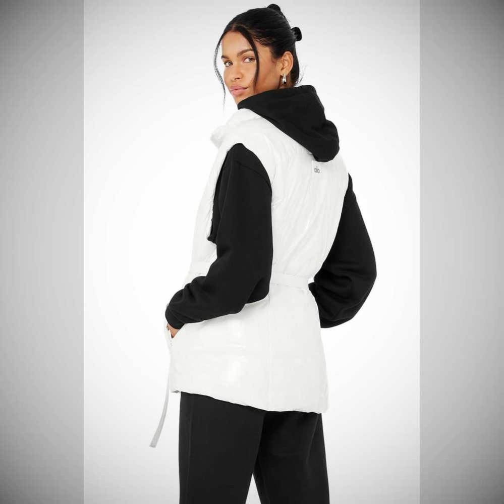 Alo Yoga Stunner Puffer Vests Damen Weiß | KZYFQH512