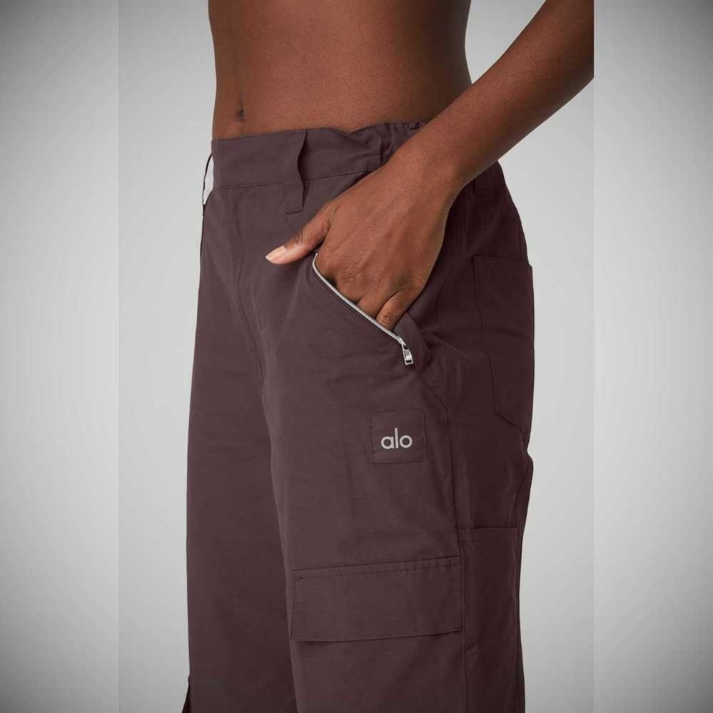 Alo Yoga The Edge Trouser Hose Damen Lila Grau | MAQCTN513