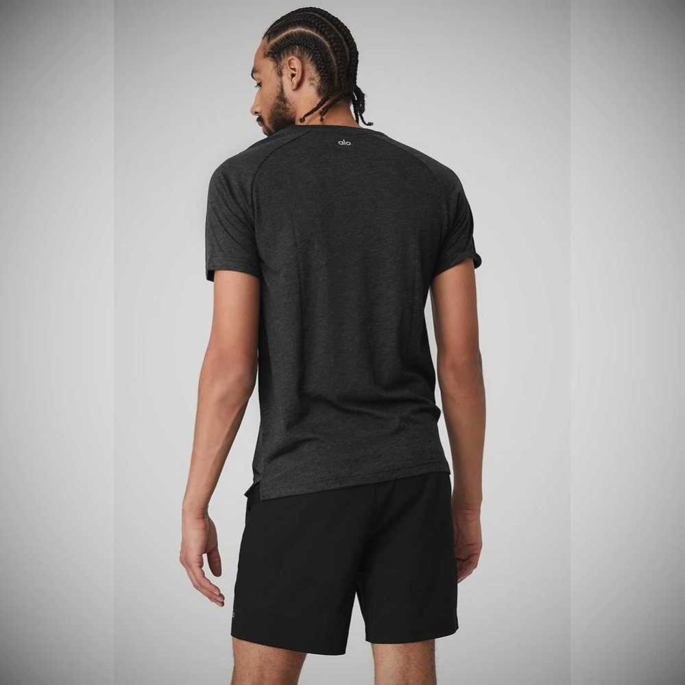 Alo Yoga The Triumph Crew Neck Tee Short Sleeve Herren Schwarz | BIZRAC261