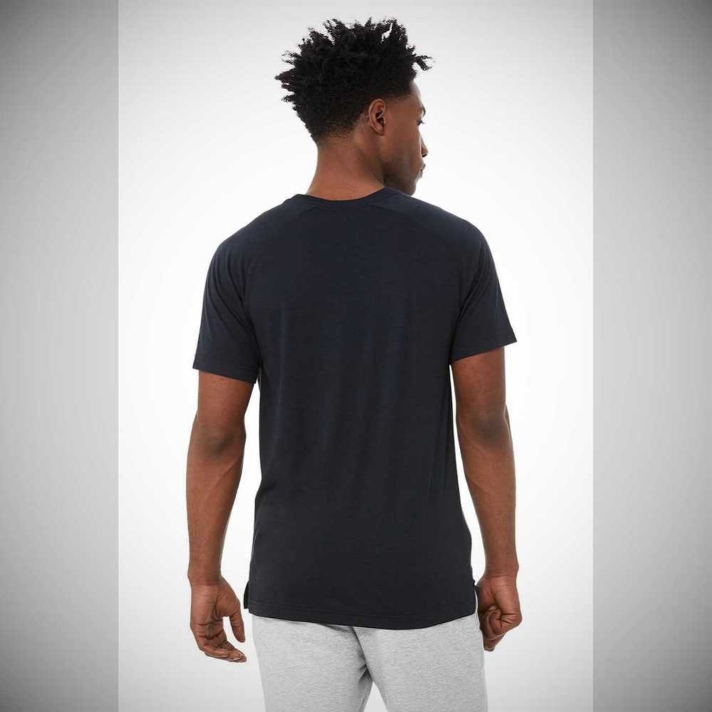 Alo Yoga The Triumph Crew Neck Tee Short Sleeve Herren Dunkelnavy | FUBYMZ764