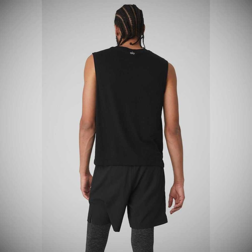 Alo Yoga The Triumph Muscle Muskelshirt Herren Schwarz | GRUWPD896