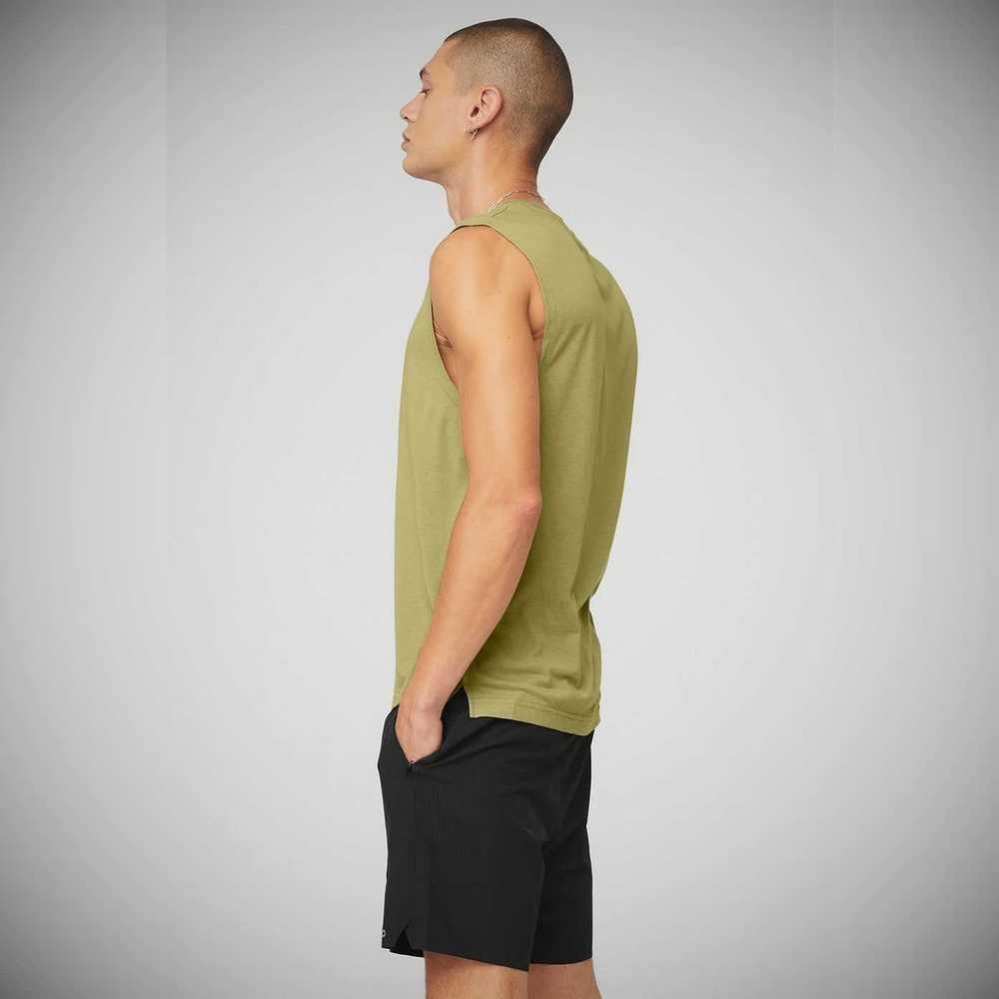 Alo Yoga The Triumph Muscle Muskelshirt Herren Wasabi | NXLBHU839