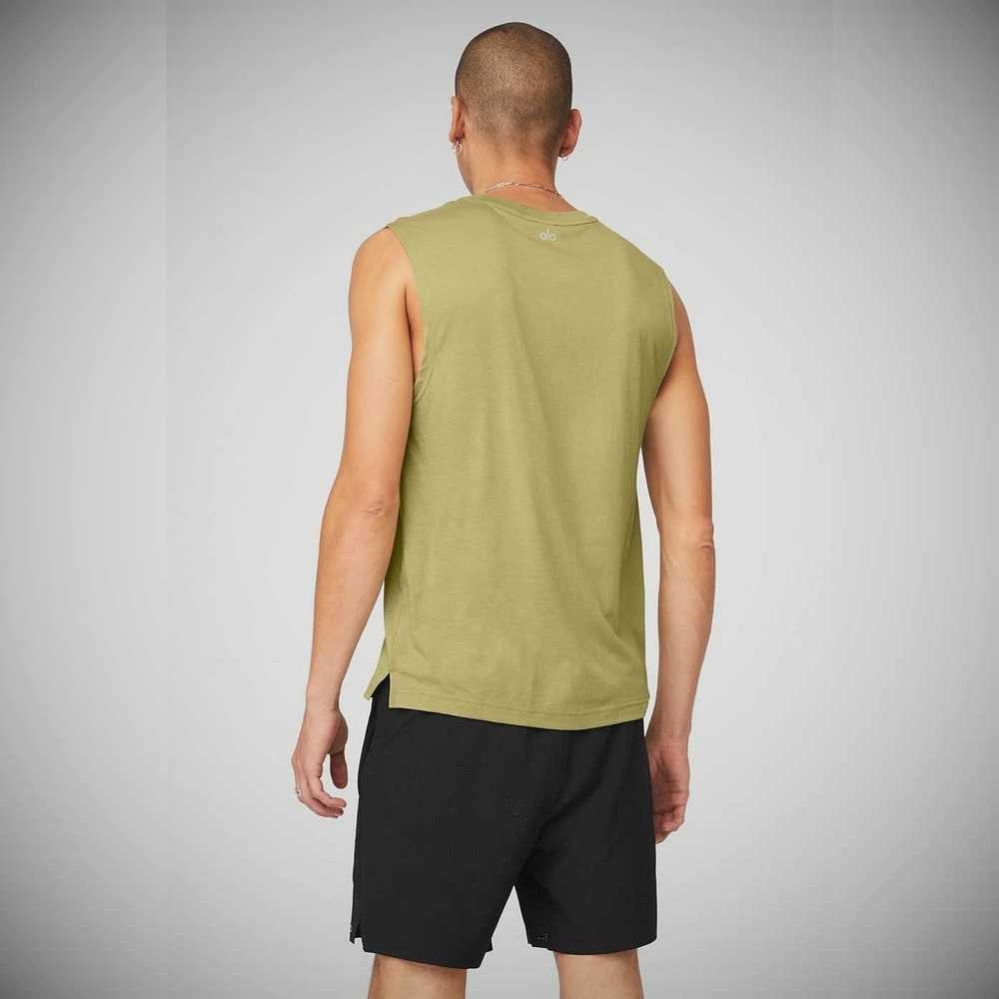 Alo Yoga The Triumph Muscle Muskelshirt Herren Wasabi | NXLBHU839