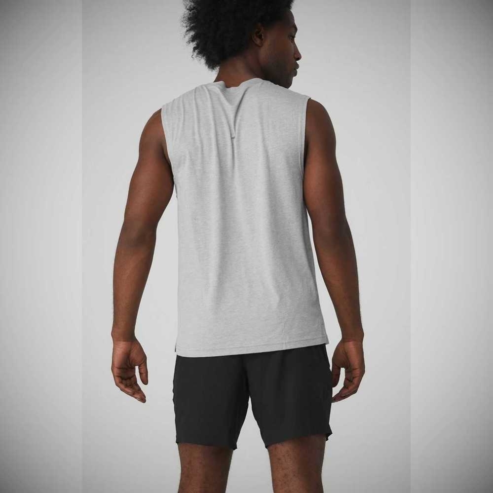 Alo Yoga The Triumph Muscle Muskelshirt Herren Grau | ZFHSYD134