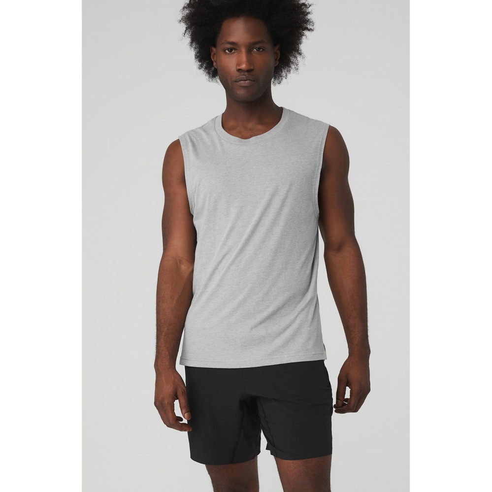 Alo Yoga The Triumph Muscle Muskelshirt Herren Grau | ZFHSYD134