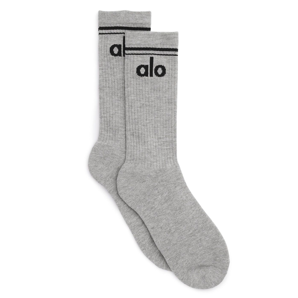 Alo Yoga Throwback Socken Damen Grau Schwarz | ORVZFE081