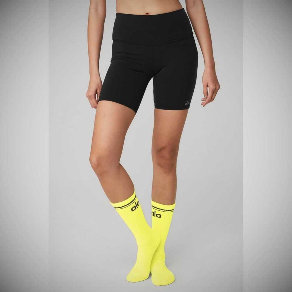 Alo Yoga Throwback Socken Damen Schwarz | KCNTLE801