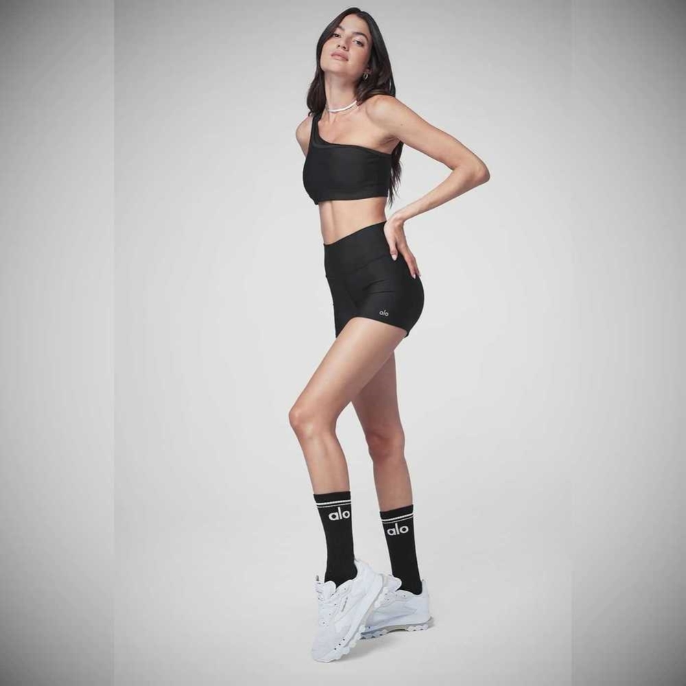 Alo Yoga Throwback Socken Damen Schwarz Weiß | MIVQOG354