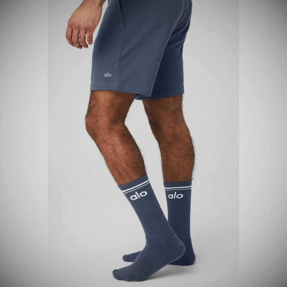 Alo Yoga Throwback Socken Herren Grau Weiß | INWELX158