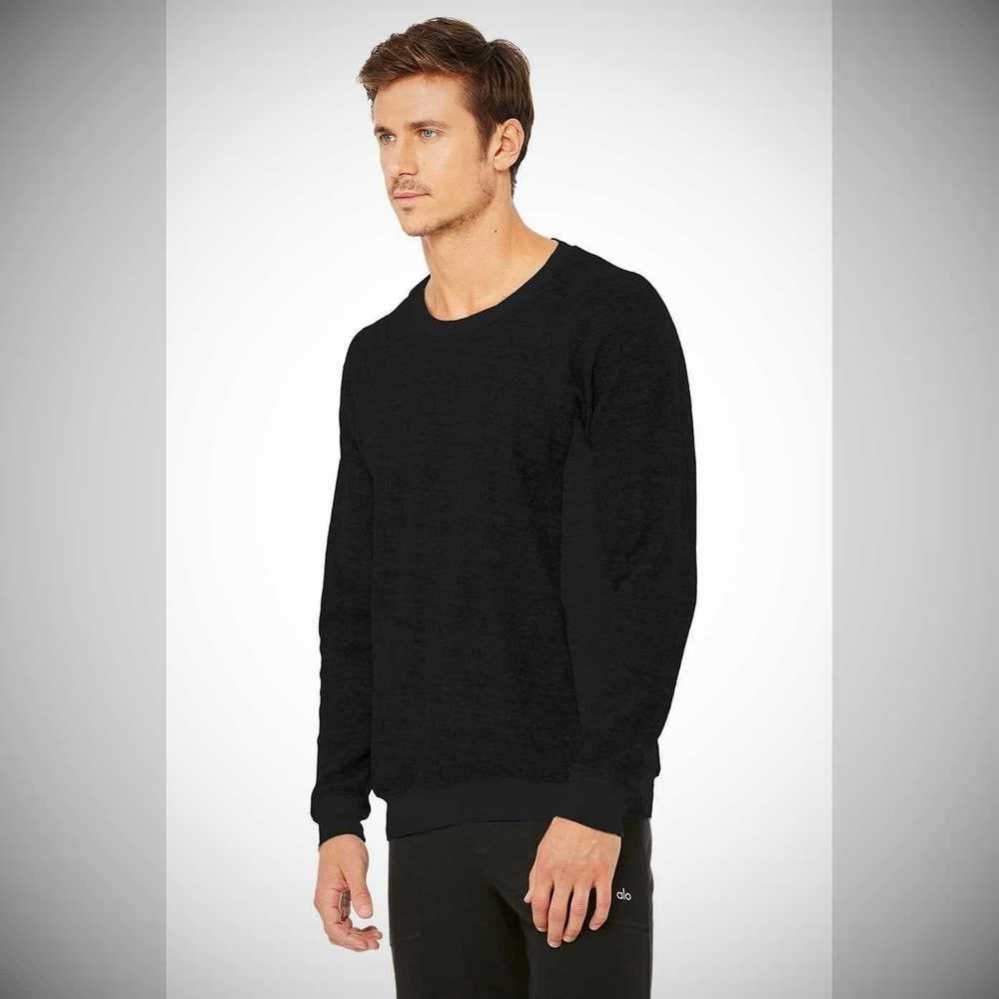 Alo Yoga Triumph Crew Neck Sweatshirt Oberbekleidung Herren Schwarz | HPFJNA805