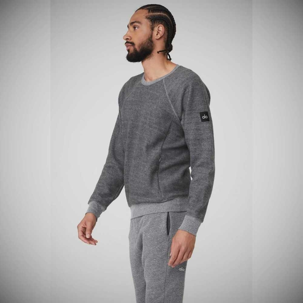 Alo Yoga Triumph Crew Neck Sweatshirt Oberbekleidung Herren Grau | SHPLJE392