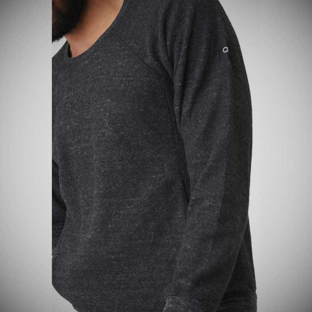 Alo Yoga Triumph Crew Neck Sweatshirt Oberbekleidung Herren Schwarz | TVHUWA598