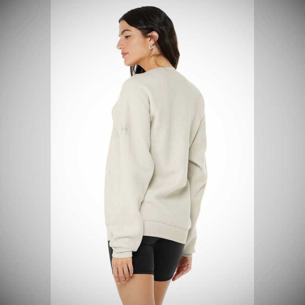 Alo Yoga Triumph Crew Neck Sweatshirt Sweatshirts Damen Beige | ZTLOGR415