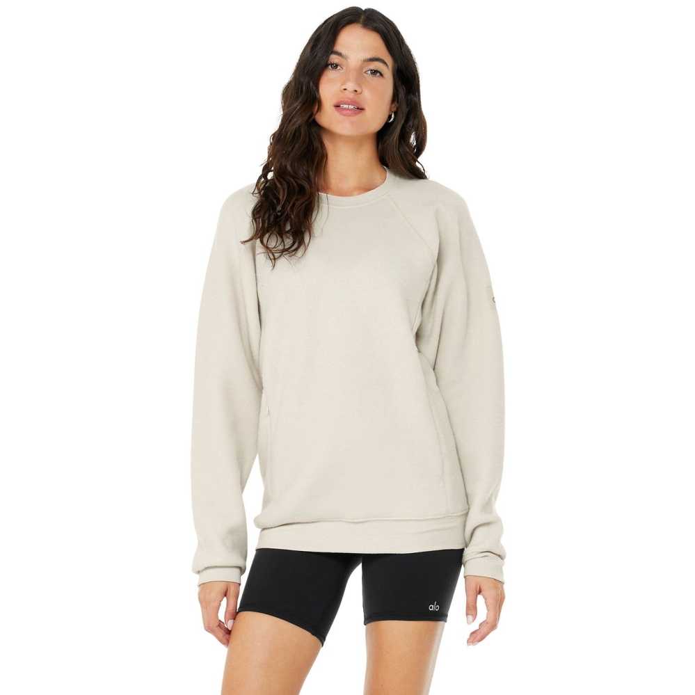 Alo Yoga Triumph Crew Neck Sweatshirt Sweatshirts Damen Beige | ZTLOGR415