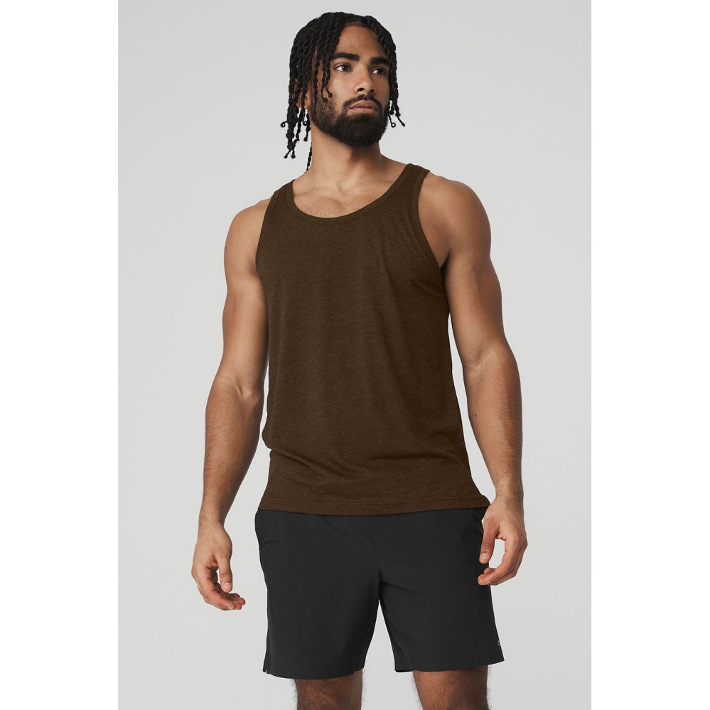 Alo Yoga Triumph Muskelshirt Herren Kaffee | HETWMJ564