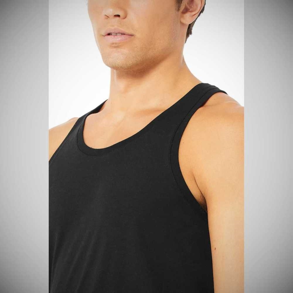 Alo Yoga Triumph Muskelshirt Herren Schwarz | MNAZKE749