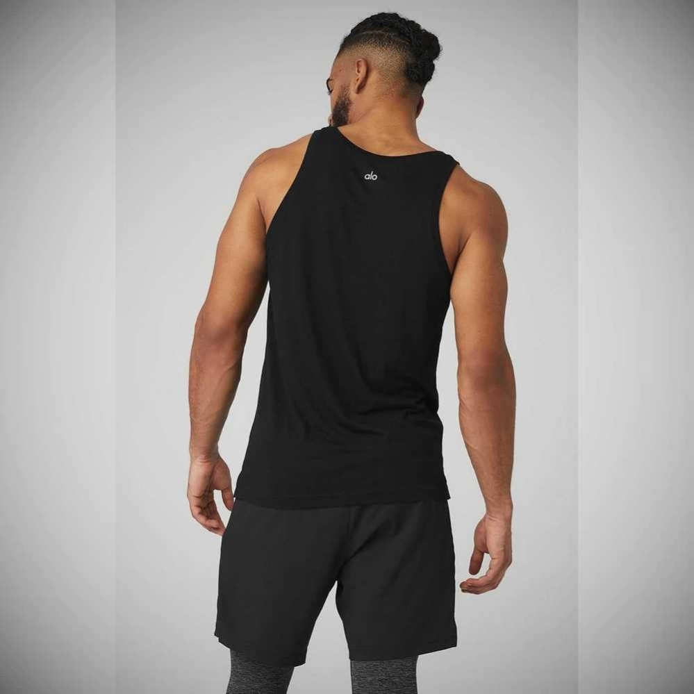 Alo Yoga Triumph Muskelshirt Herren Schwarz | PGCKQM253