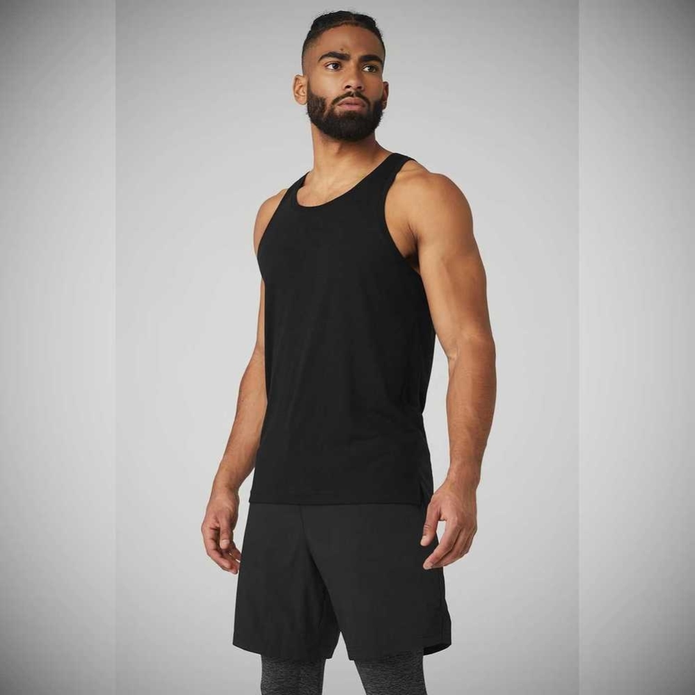 Alo Yoga Triumph Muskelshirt Herren Schwarz | PGCKQM253