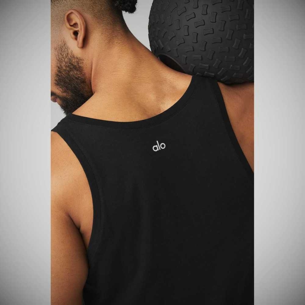 Alo Yoga Triumph Muskelshirt Herren Schwarz | PGCKQM253