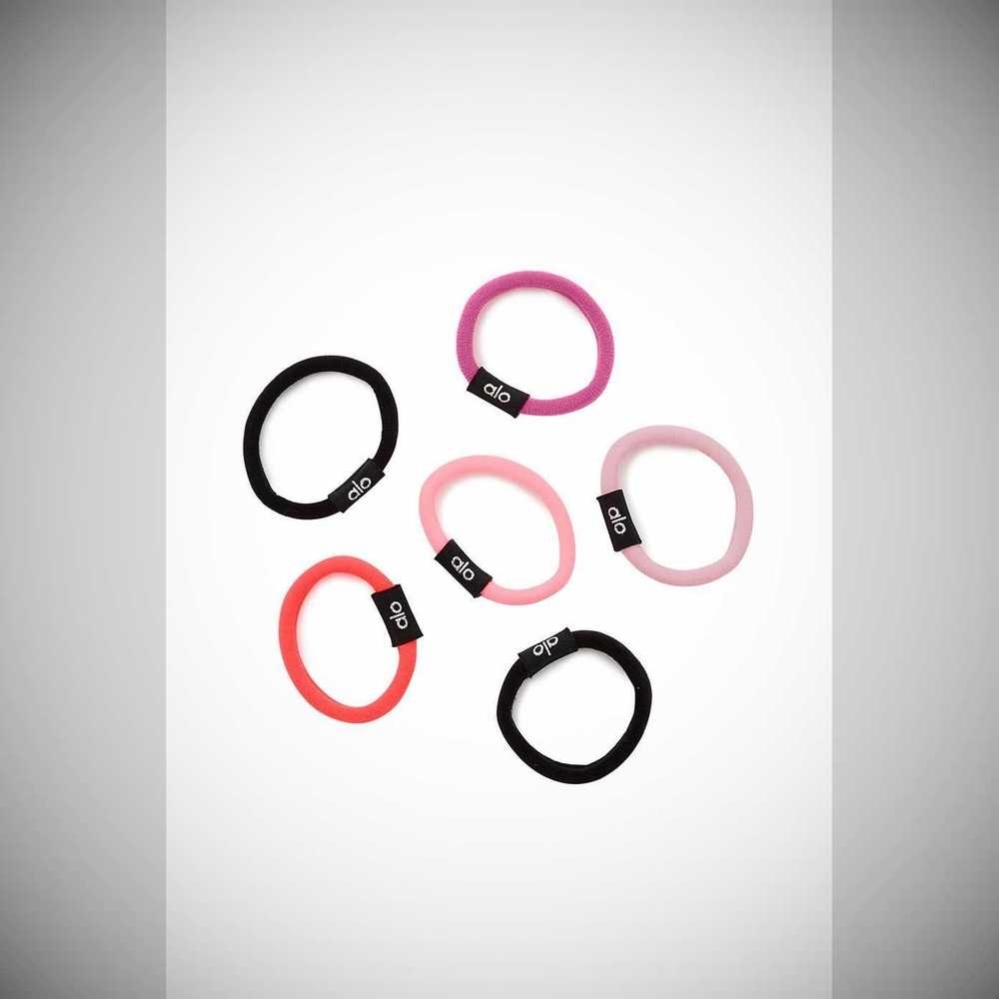 Alo Yoga Untangled Hair Tie 6-Pack Haargummi Damen Rosa | SOZKFN235