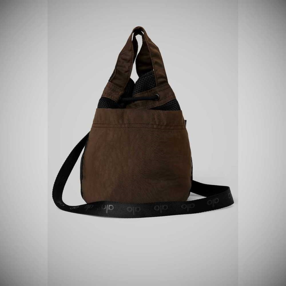 Alo Yoga Utility Cross Body Bucket Tasche Damen Kaffee Schwarz | USLJGY692