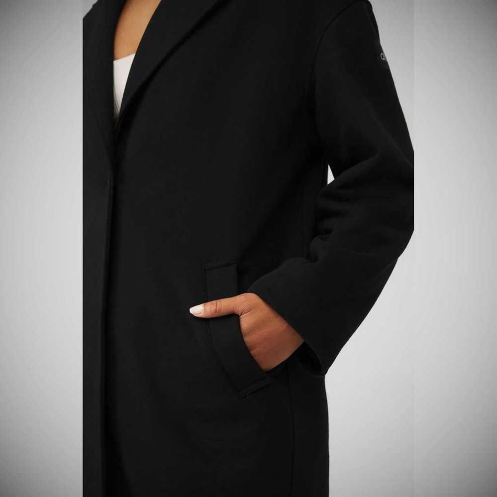 Alo Yoga VIP Blazer Trench Jacke Damen Schwarz | JXBZHA842