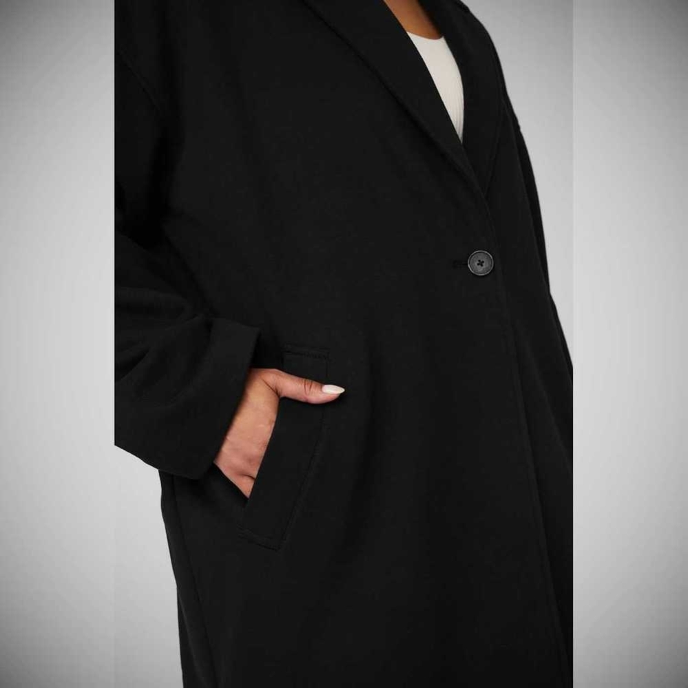 Alo Yoga VIP Blazer Trench Jacke Damen Schwarz | JXBZHA842