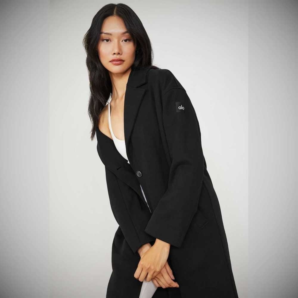 Alo Yoga VIP Blazer Trench Jacke Damen Schwarz | JXBZHA842