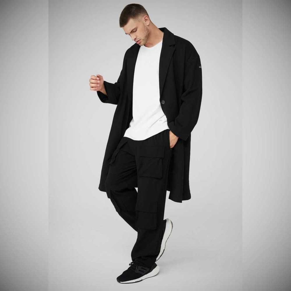 Alo Yoga VIP Blazer Trench Jacke Herren Schwarz | HXZYNK146