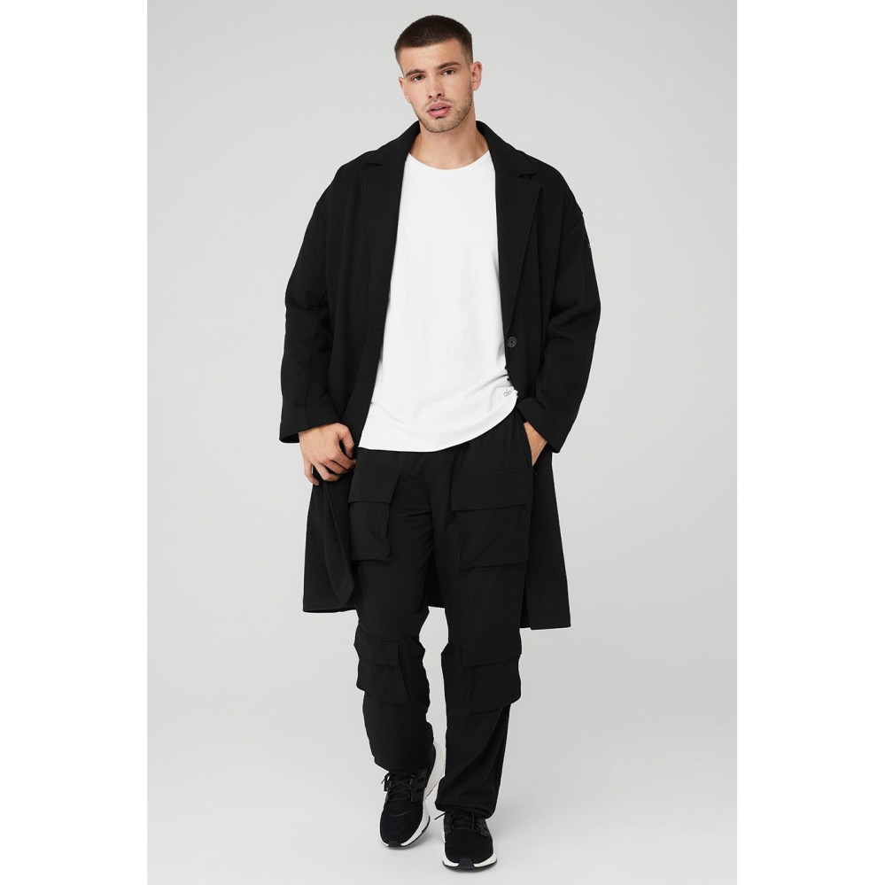 Alo Yoga VIP Blazer Trench Jacke Herren Schwarz | HXZYNK146