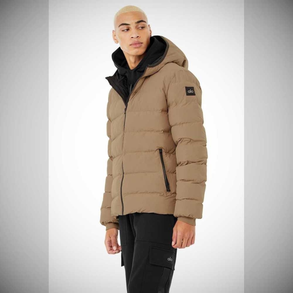 Alo Yoga Vail Puffer Jacke Herren Braun Grau | QLOCXH519