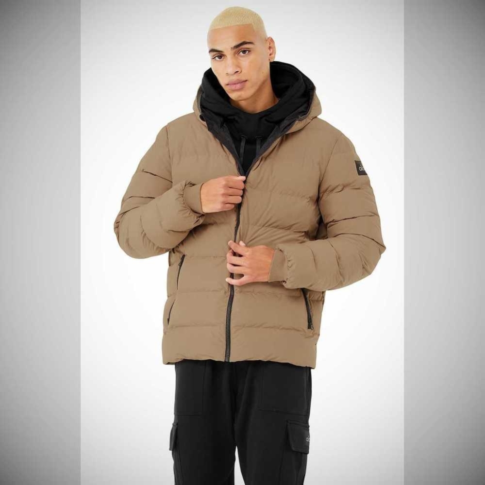 Alo Yoga Vail Puffer Jacke Herren Braun Grau | QLOCXH519