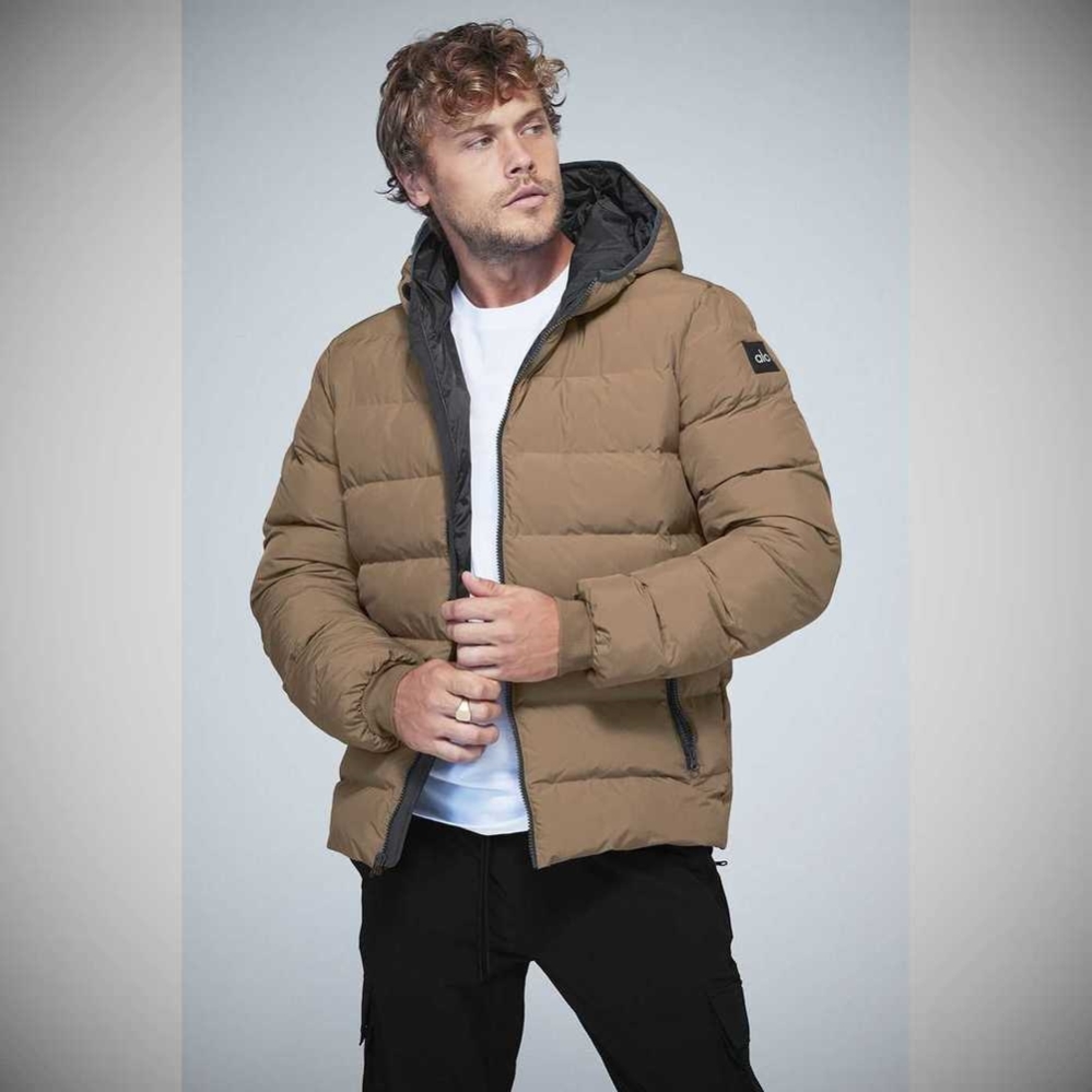 Alo Yoga Vail Puffer Jacke Herren Braun Grau | QLOCXH519